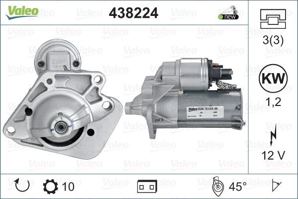 Valeo 438224 - Стартер vvparts.bg