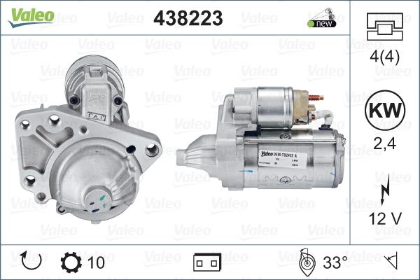 Valeo 438223 - Стартер vvparts.bg