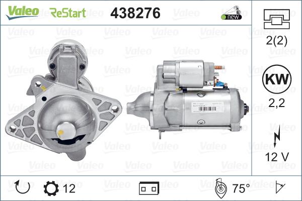 Valeo 438276 - Стартер vvparts.bg