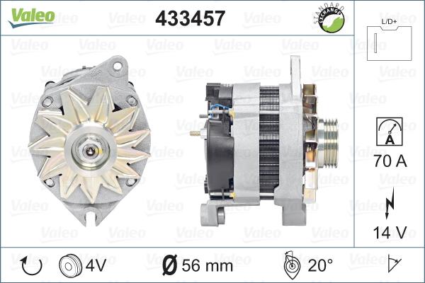 Valeo 433457 - Генератор vvparts.bg