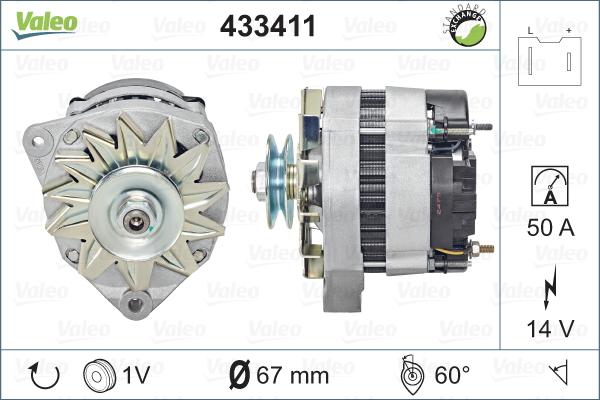 Valeo 433411 - Генератор vvparts.bg