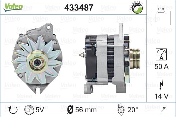 Valeo 433487 - Генератор vvparts.bg