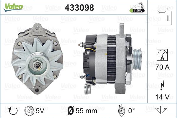 Valeo 433098 - Генератор vvparts.bg