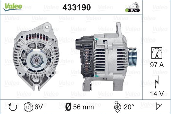 Valeo 433190 - Генератор vvparts.bg