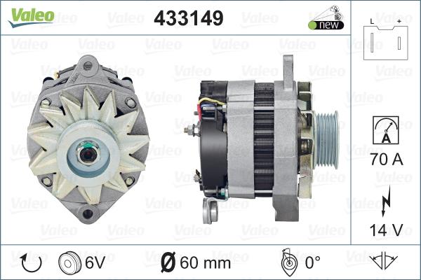 Valeo 433149 - Генератор vvparts.bg