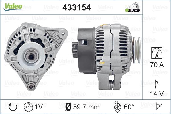 Valeo 433154 - Генератор vvparts.bg