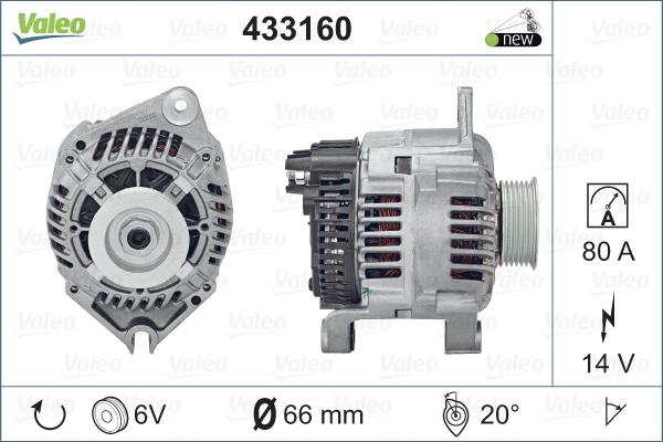 Valeo 433160 - Генератор vvparts.bg