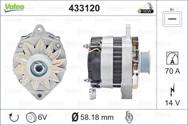 Valeo 433120 - Генератор vvparts.bg