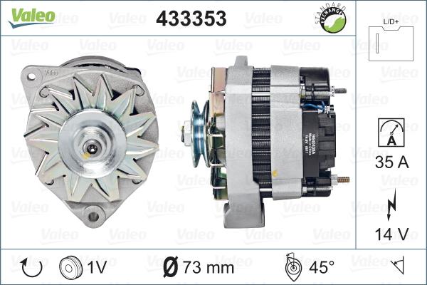 Valeo 433353 - Генератор vvparts.bg