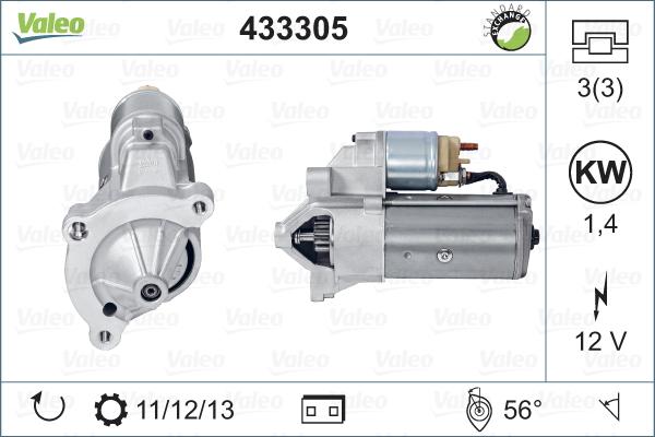 Valeo 433305 - Стартер vvparts.bg