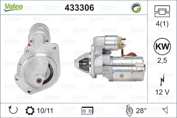 Valeo 433306 - Стартер vvparts.bg