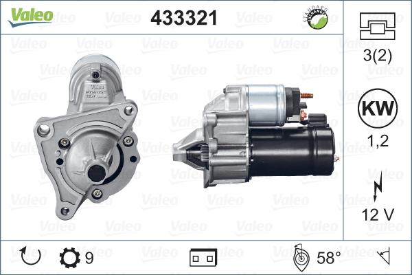 Valeo 433321 - Стартер vvparts.bg