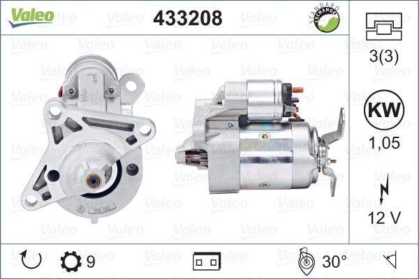 Valeo 433208 - Стартер vvparts.bg