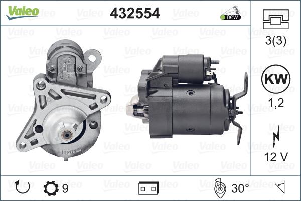 Valeo 432554 - Стартер vvparts.bg