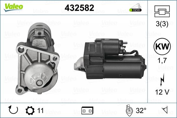 Valeo 432582 - Стартер vvparts.bg