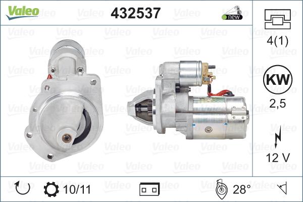 Valeo 432537 - Стартер vvparts.bg