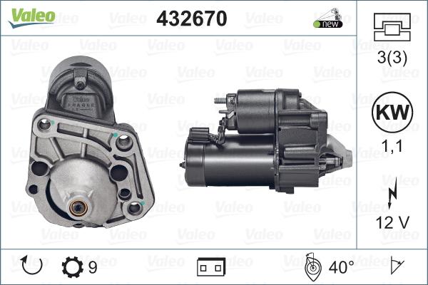 Valeo 432670 - Стартер vvparts.bg