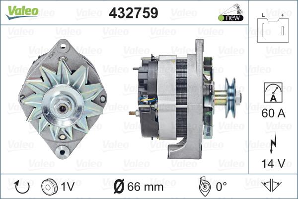 Valeo 432759 - Генератор vvparts.bg