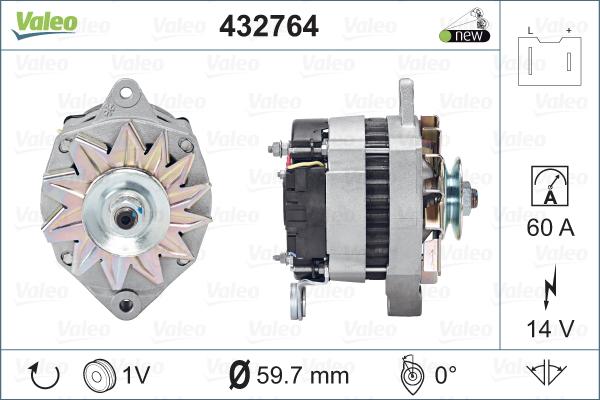 Valeo 432764 - Генератор vvparts.bg