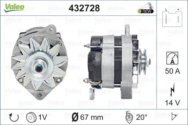 Valeo 432728 - Генератор vvparts.bg