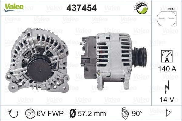 Valeo 437454 - Генератор vvparts.bg