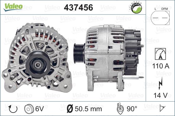 Valeo 437456 - Генератор vvparts.bg