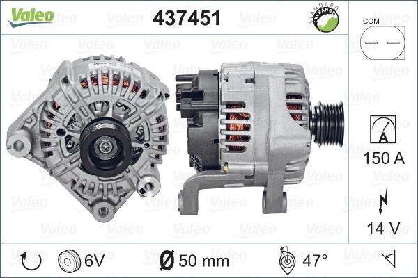 Valeo 437451 - Генератор vvparts.bg