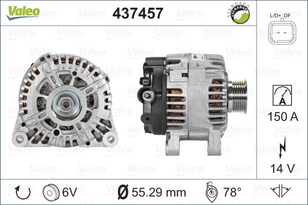 Valeo 437457 - Генератор vvparts.bg