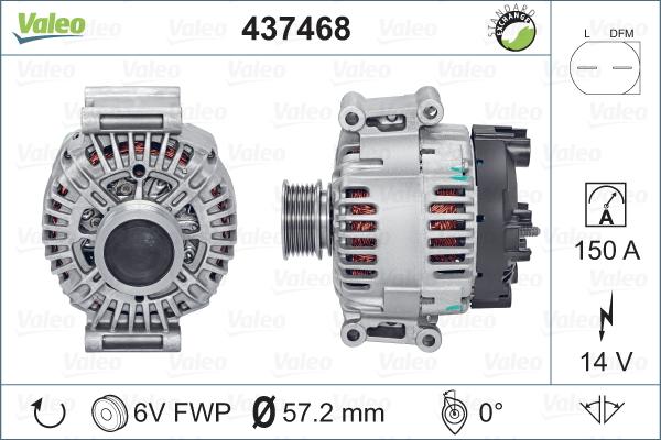 Valeo 437468 - Генератор vvparts.bg