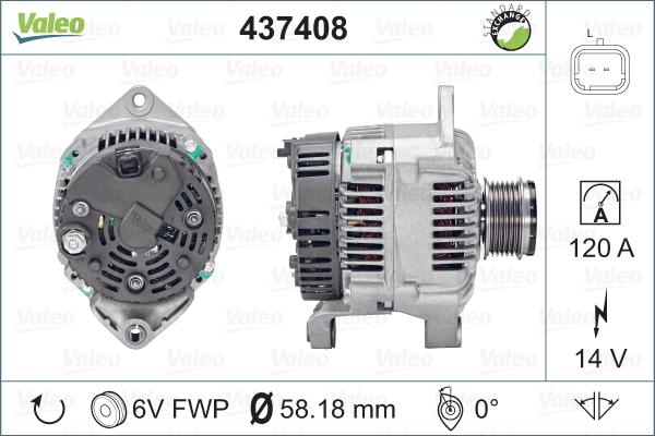 Valeo 437408 - Генератор vvparts.bg