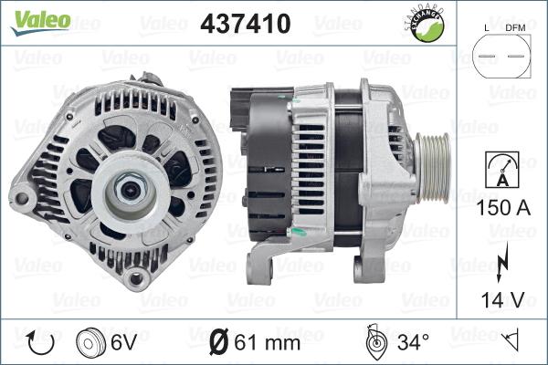 Valeo 437410 - Генератор vvparts.bg