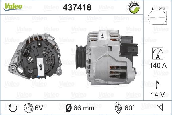 Valeo 437418 - Генератор vvparts.bg