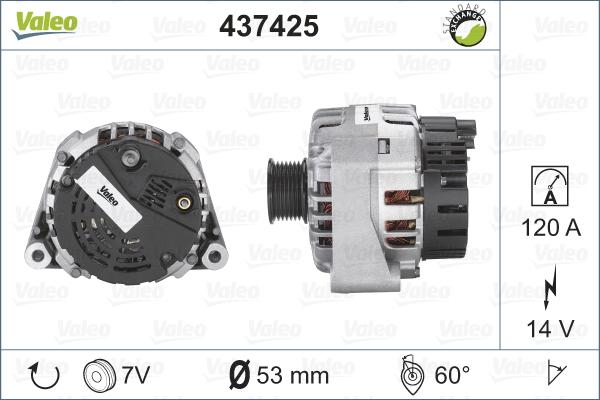 Valeo 437425 - Генератор vvparts.bg