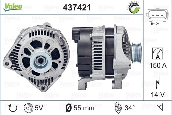 Valeo 437421 - Генератор vvparts.bg