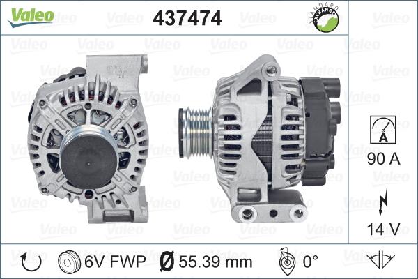 Valeo 437474 - Генератор vvparts.bg