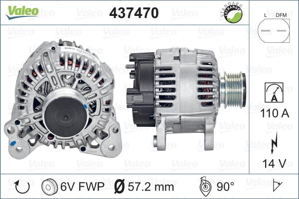 Valeo 437470 - Генератор vvparts.bg