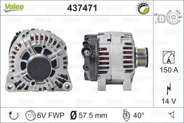 Valeo 437471 - Генератор vvparts.bg