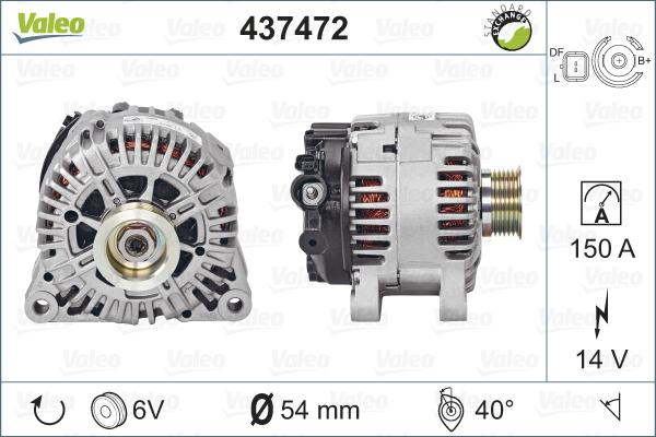 Valeo 437472 - Генератор vvparts.bg