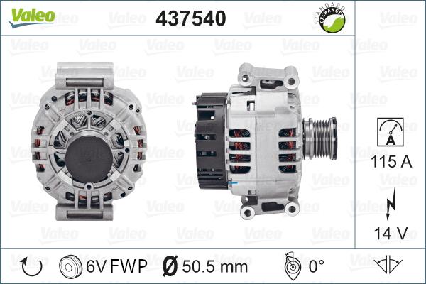 Valeo 437540 - Генератор vvparts.bg