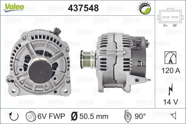 Valeo 437548 - Генератор vvparts.bg