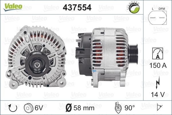 Valeo 437554 - Генератор vvparts.bg