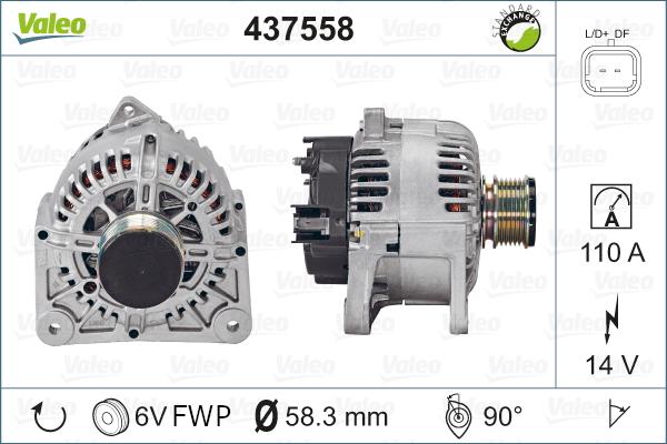 Valeo 437558 - Генератор vvparts.bg