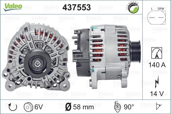 Valeo 437553 - Генератор vvparts.bg