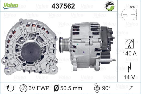 Valeo 437562 - Генератор vvparts.bg