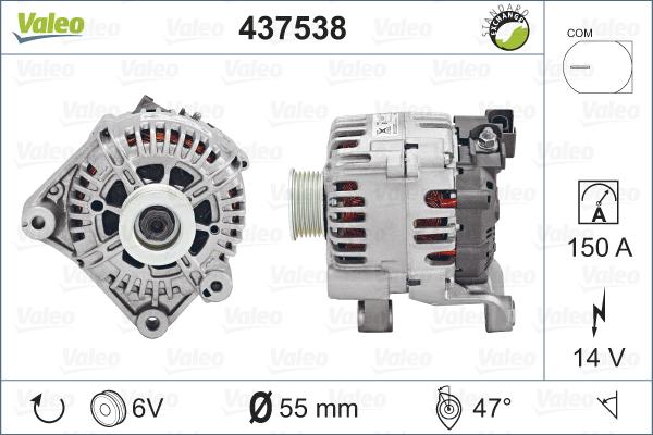 Valeo 437538 - Генератор vvparts.bg