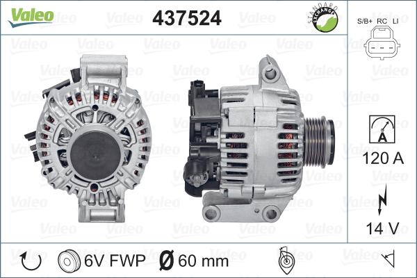 Valeo 437524 - Генератор vvparts.bg