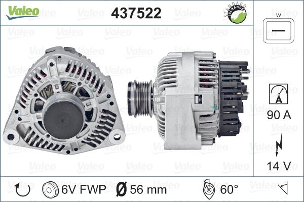 Valeo 437522 - Генератор vvparts.bg