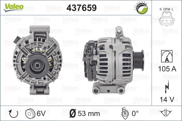 Valeo 437659 - Генератор vvparts.bg