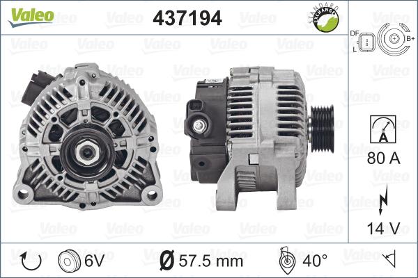 Valeo 437194 - Генератор vvparts.bg