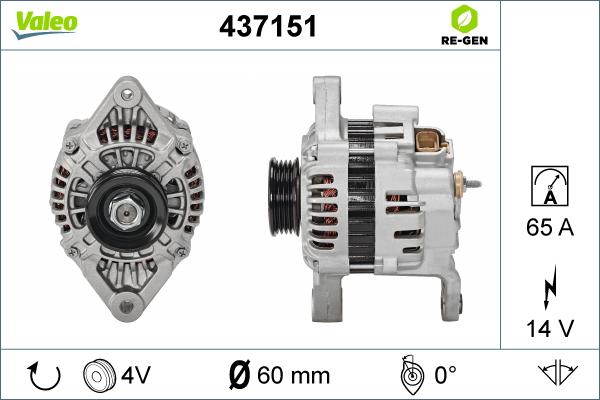 Valeo 437151 - Генератор vvparts.bg